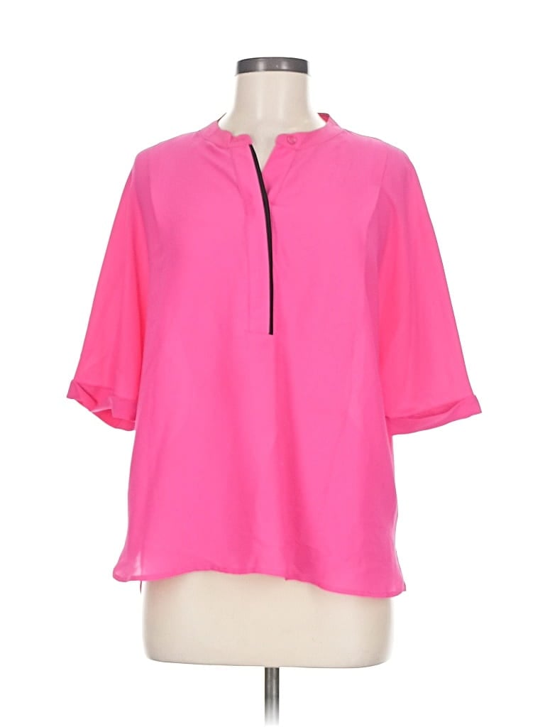 Pre-owned Investments 3/4 Sleeve Blouse In Pink