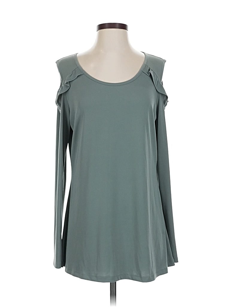 Pre-owned Belle By Kim Gravel Long Sleeve T-shirt In Gray