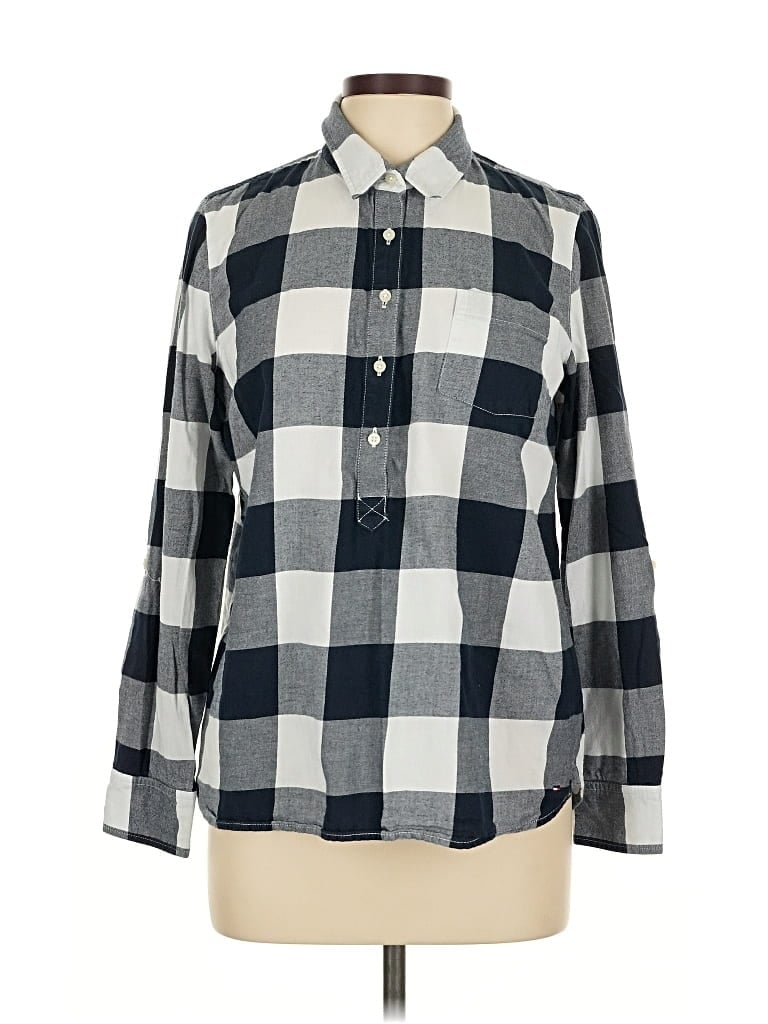 Pre-owned Tommy Hilfiger Long Sleeve Button Down Shirt In Gray