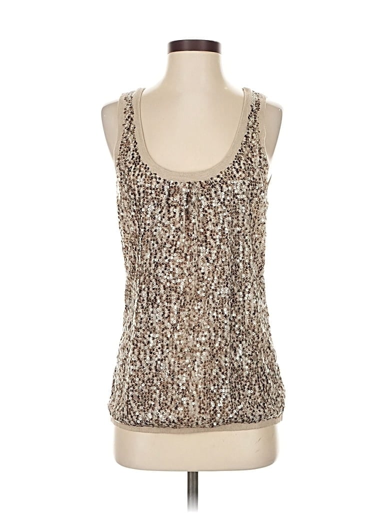 Click to view more detailed imagery on our partner's website Pre-owned Michael Michael Kors Sleeveless Top Gold Strapless Neckline Tops