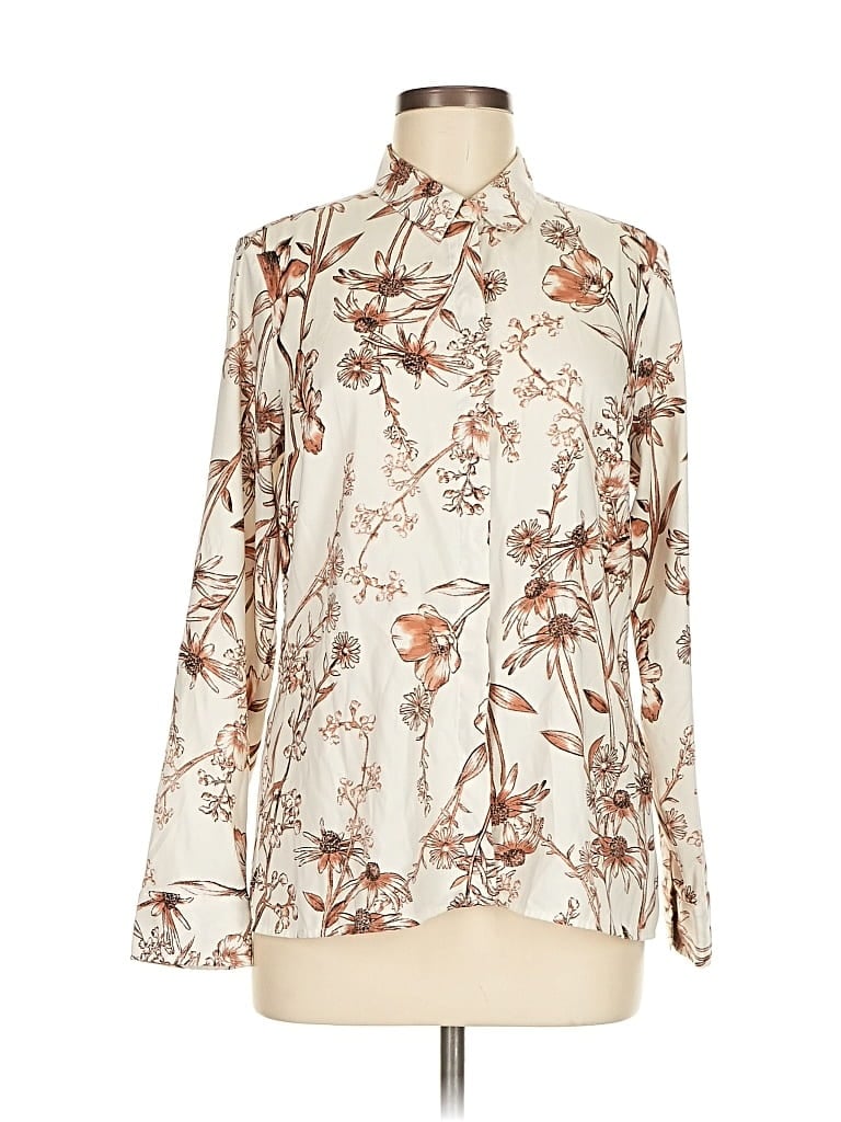 Pre-owned Express Long Sleeve Blouse In White