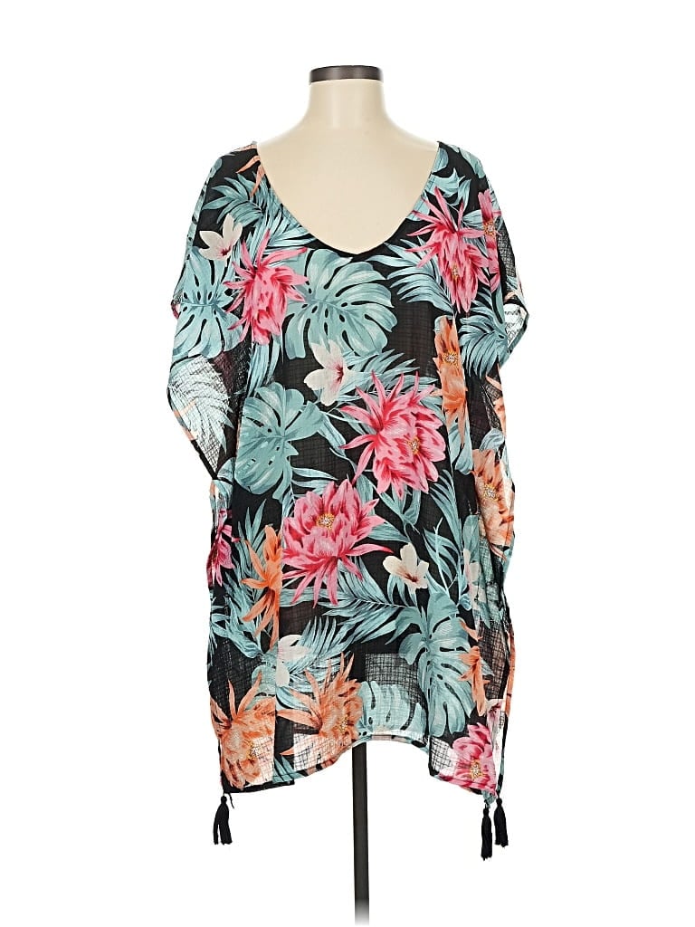 Pre-owned Kona Sol 3/4 Sleeve Blouse In Blue