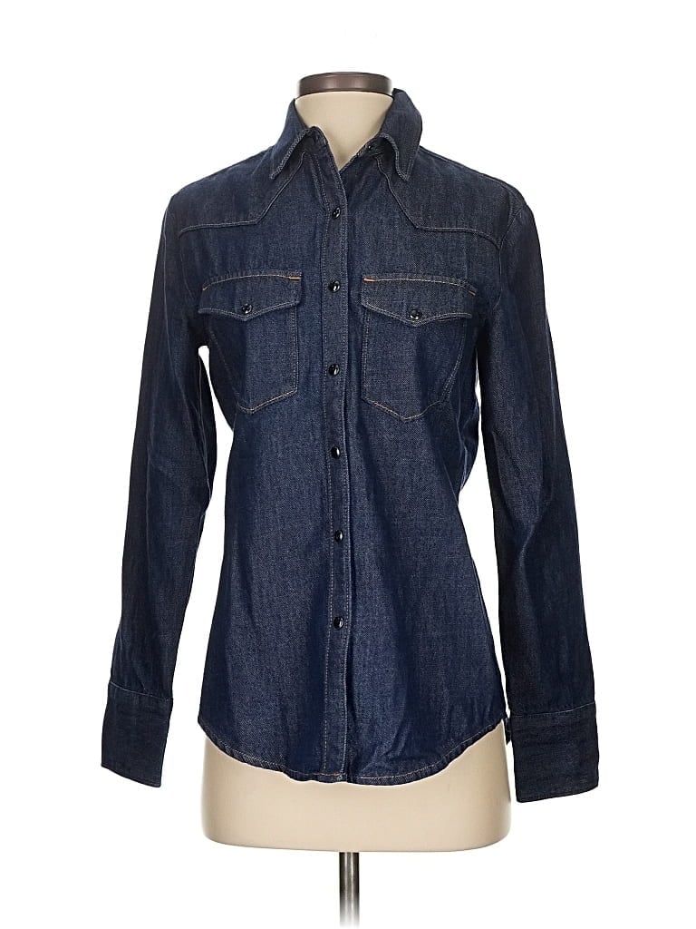 Pre-owned Rag & Bone Long Sleeve Button Down Shirt In Blue