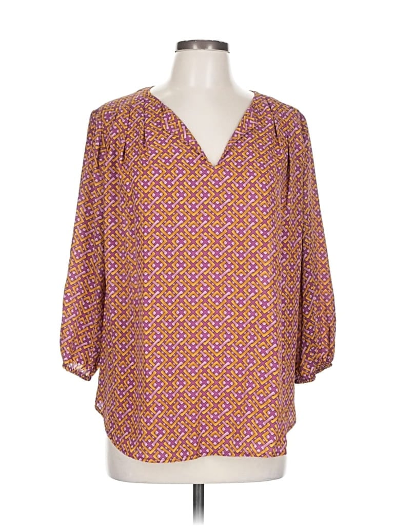 Pre-owned Pleione 3/4 Sleeve Blouse In Orange