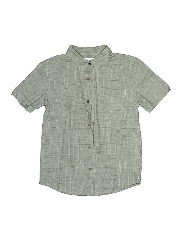 Pre-owned Sonoma Goods For Life Kids' Short Sleeve Button Down Shirt In Gray