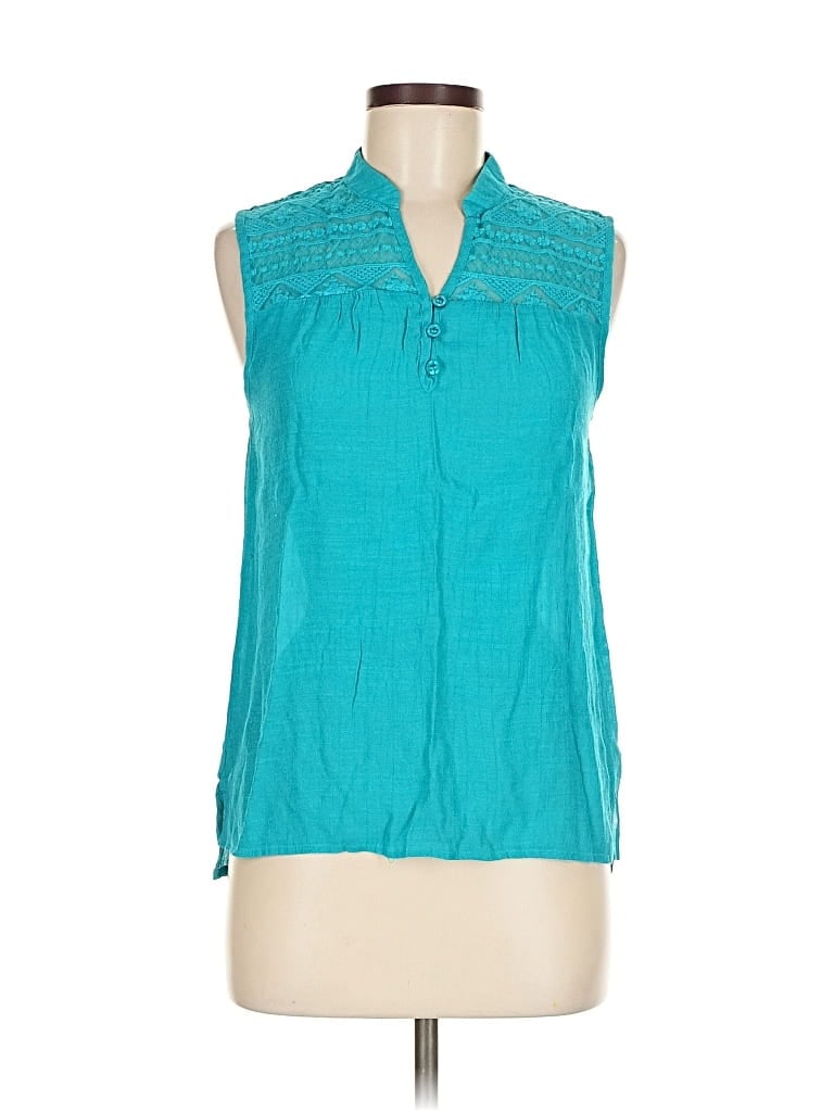 Pre-owned E&m Collection Sleeveless Blouse In Blue