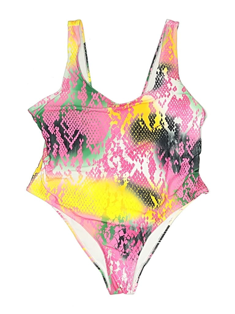 UNBRANDED Pre-owned Swimsuit Top Pink Print Pattern Swimwear