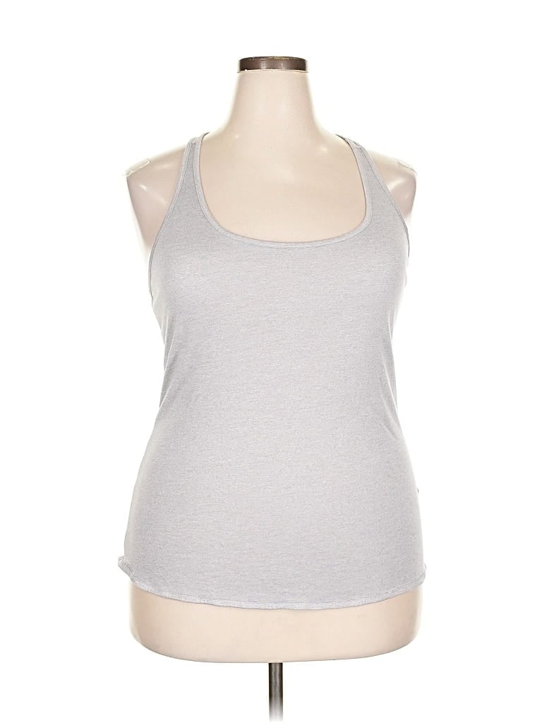 Pre-owned Zyia Active Tank Top Gray Halter Neckline Tops