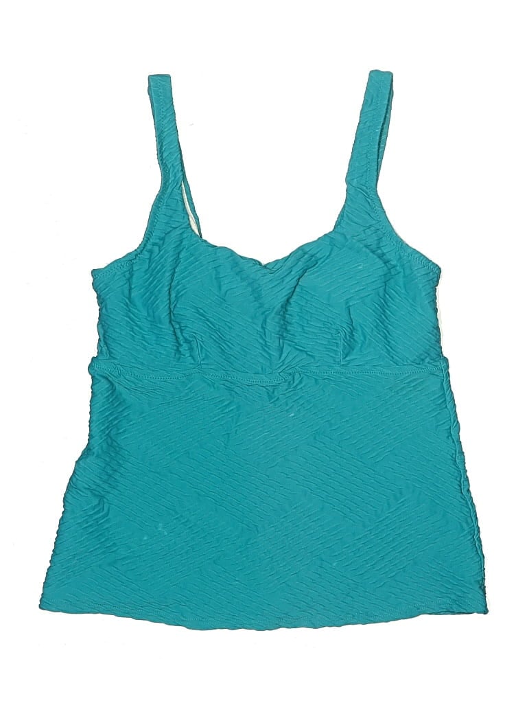 Click to view more detailed imagery on our partner's website Pre-owned Lands' End Swimsuit Top Teal Swimwear In Blue