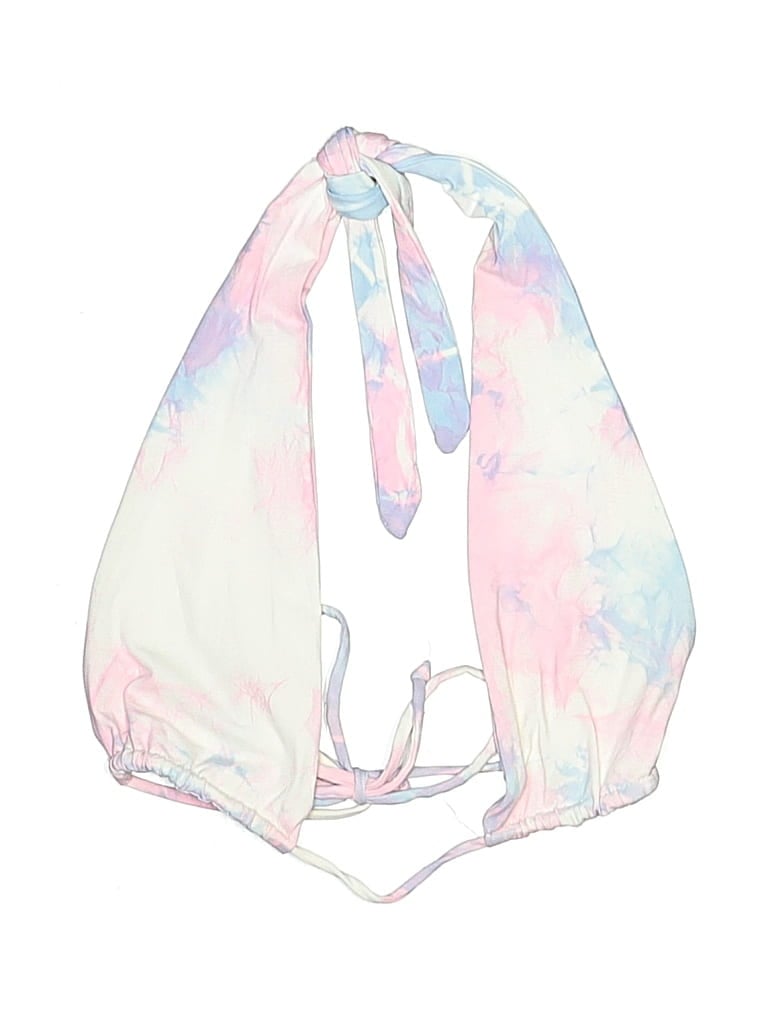 FRANKIES BIKINIS Pre-owned Swimsuit Top Pink Tie-dye Pattern Swimwear