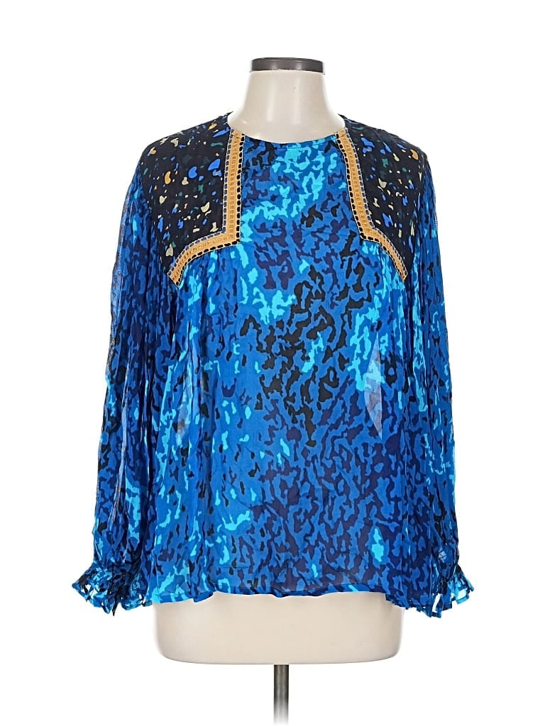 Pre-owned Blank London 3/4 Sleeve Blouse In Blue