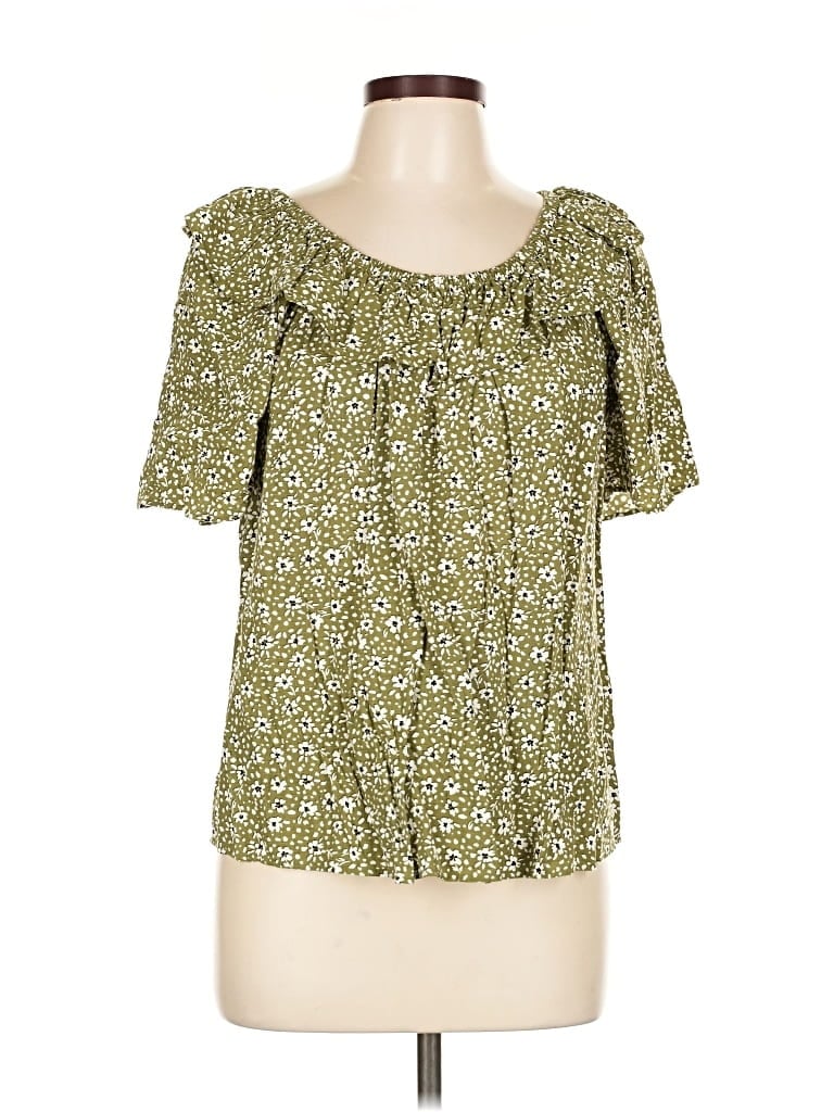 ANN TAYLOR Pre-owned Short Sleeve Blouse In Green