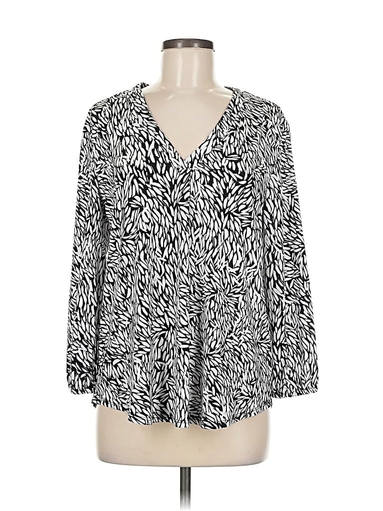 Pre-owned Vince Camuto Long Sleeve Blouse In Silver