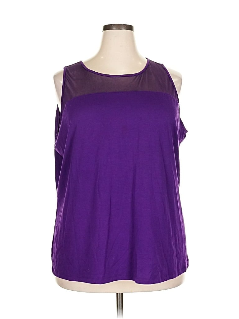 Pre-owned Lane Bryant Sleeveless Blouse In Purple
