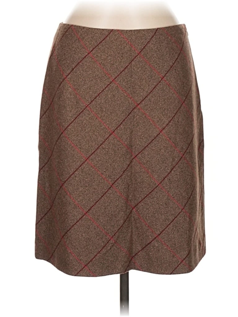 Pre-owned Ann Taylor Loft Wool Skirt In Brown