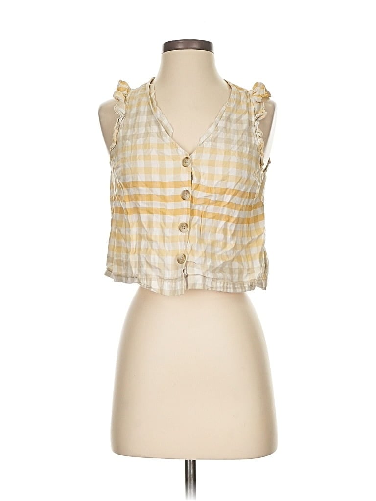 Pre-owned Madewell Sleeveless Blouse In Yellow