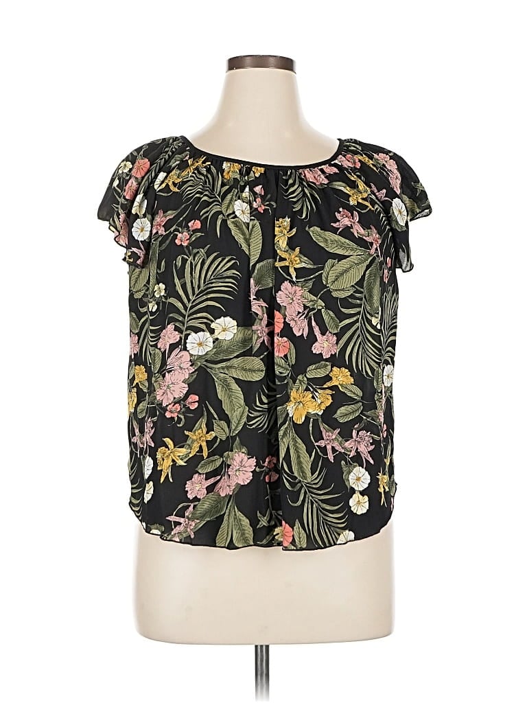 PHILOSOPHY REPUBLIC CLOTHING Pre-owned Short Sleeve Blouse In Black