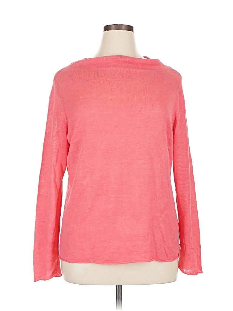 Pre-owned Eileen Fisher Long Sleeve T-shirt In Pink