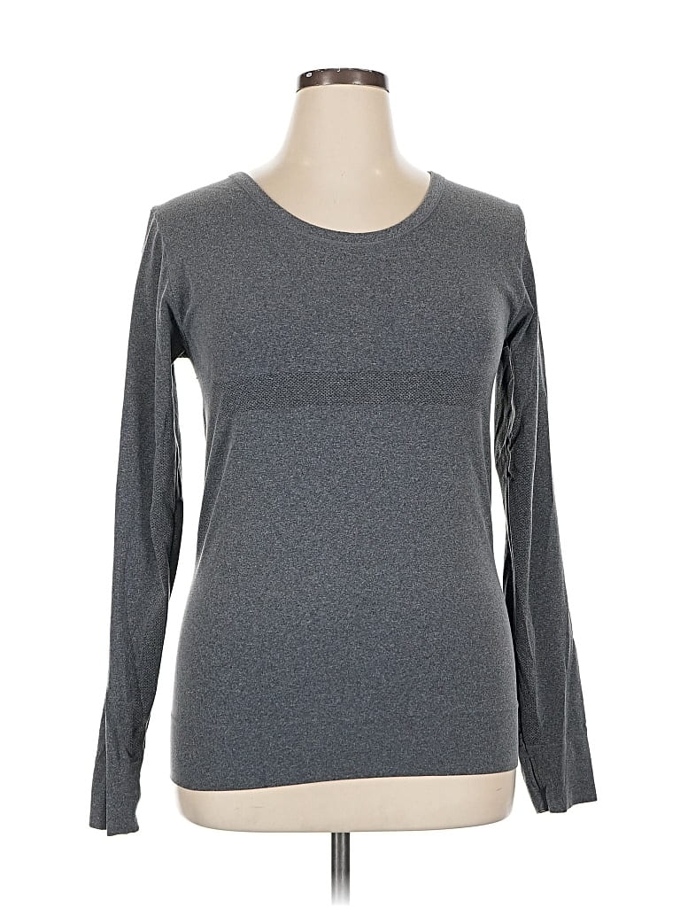Pre-owned Zyia Active Long Sleeve T-shirt In Gray