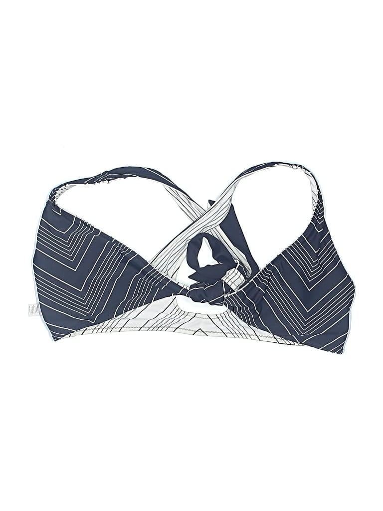 Pre-owned Athleta Swimsuit Top Blue Chevron/herringbone Pattern Swimwear