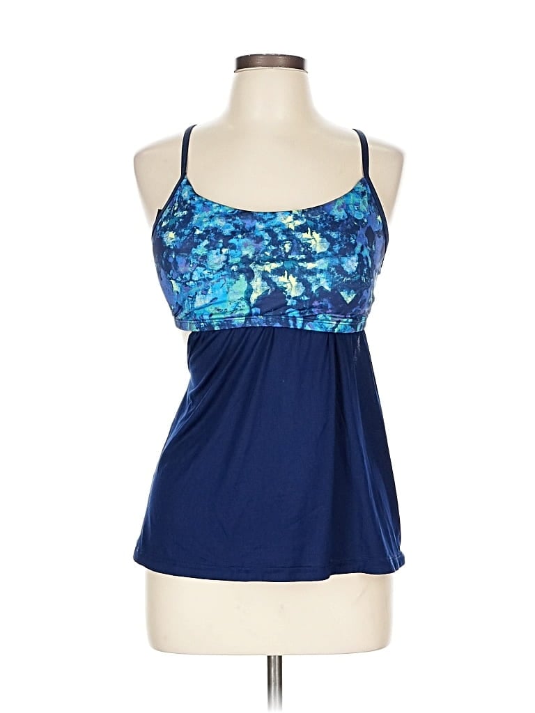 Pre-owned Nike Tank Top Blue Halter Neckline Tops