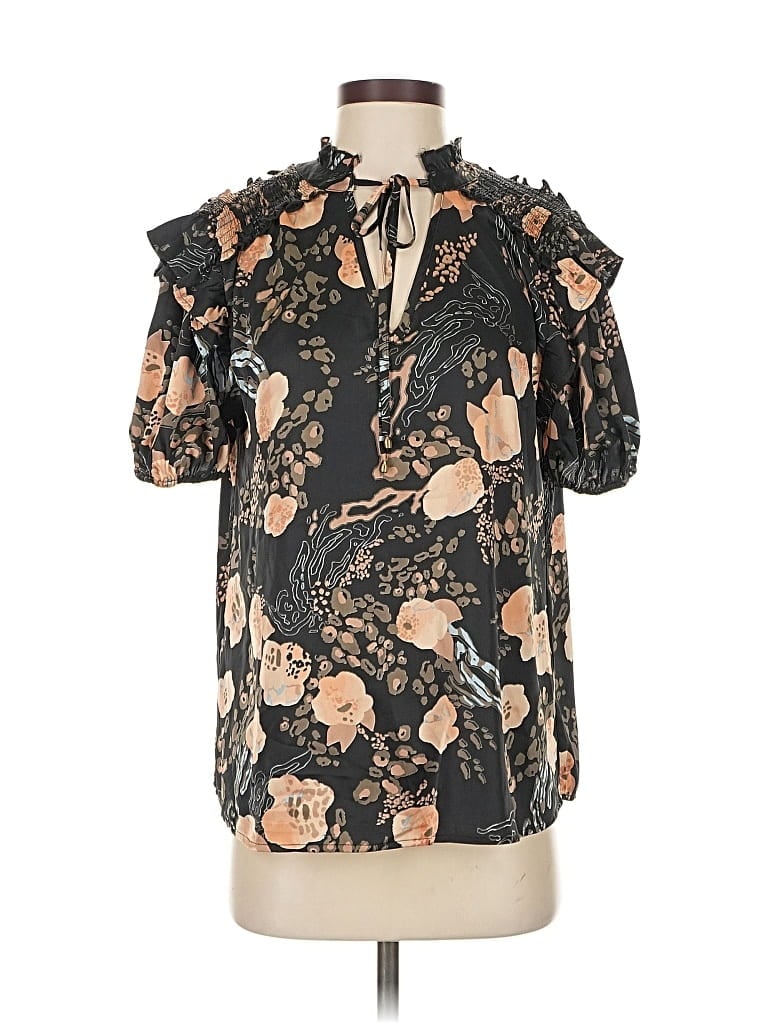 Entro Short Sleeve Blouse In Black