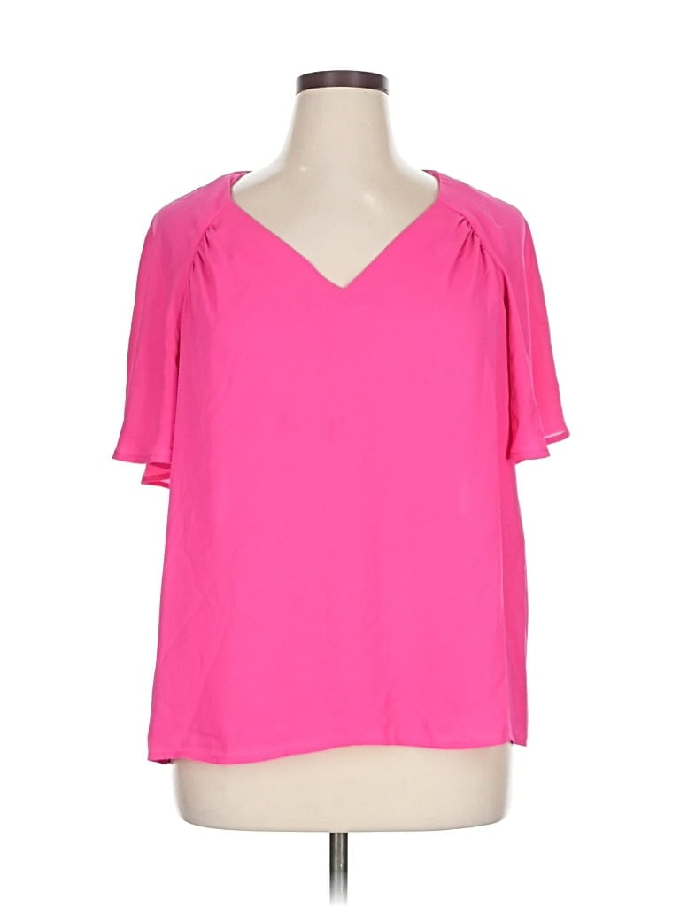 Pre-owned Counterparts Short Sleeve Blouse In Pink