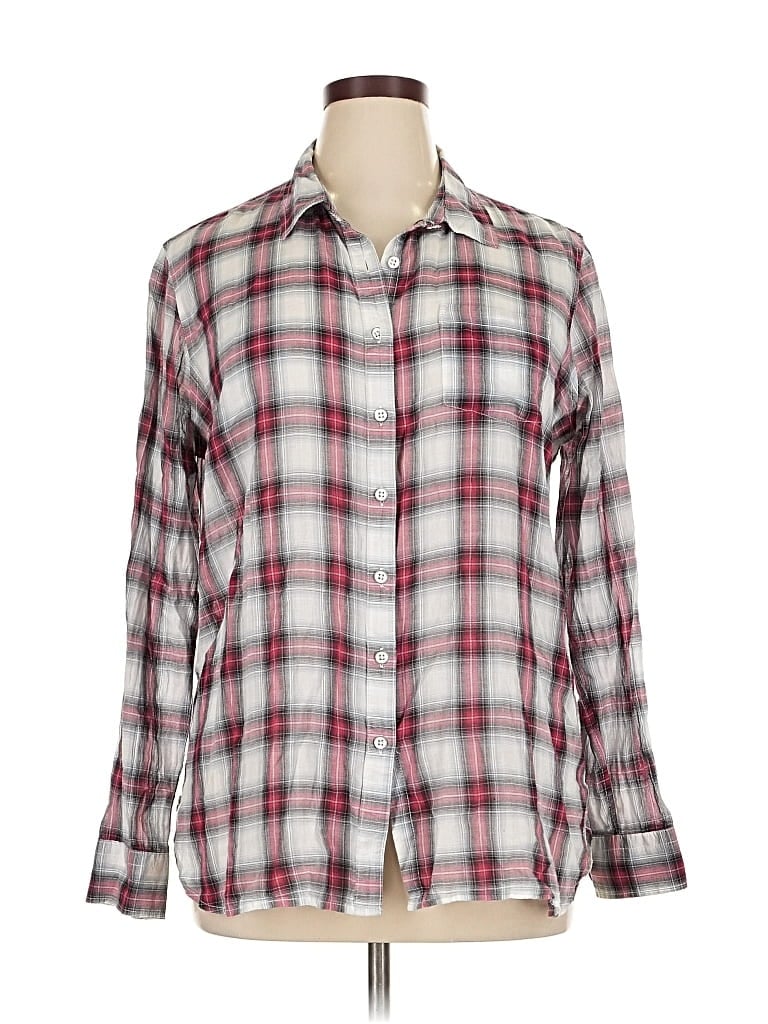 Pre-owned Gap Outlet Long Sleeve Button Down Shirt In Burgundy