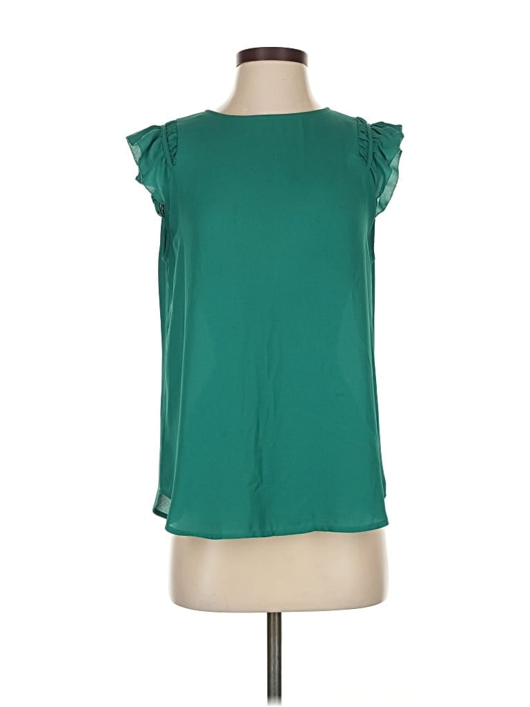 Pre-owned Ann Taylor Sleeveless Blouse In Green