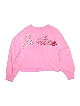 Sweatshirt Justice Fille Taille 10 Rose Manches 3/4 Paillettes Hi-Low - Occasion Excellent état