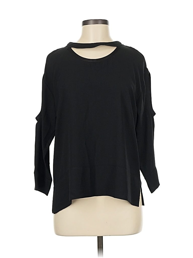Pre-owned Iro 3/4 Sleeve Top Black Cold Shoulder Neckline Tops
