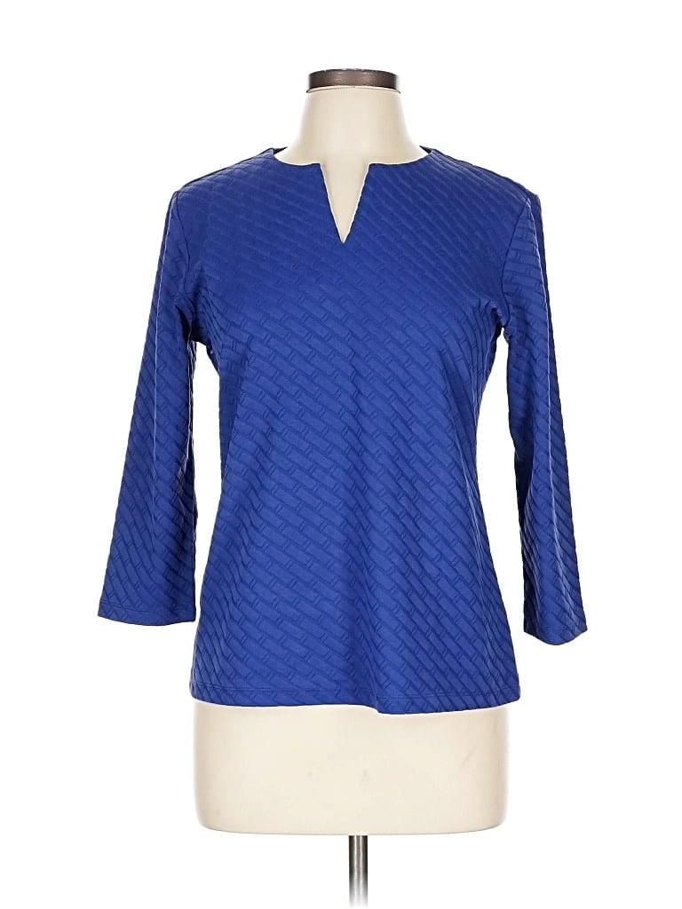 Pre-owned J. Mclaughlin 3/4 Sleeve Blouse In Blue