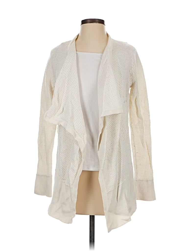 Pre-owned Ann Taylor Loft Cardigan Sweater In White