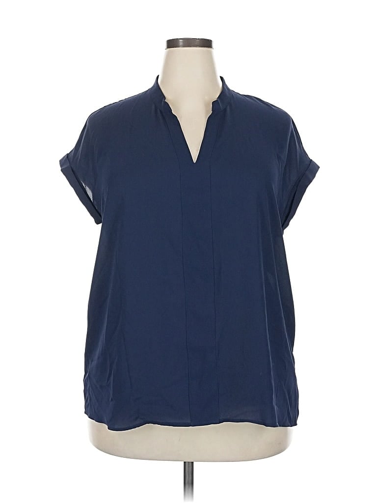 NY & C Pre-owned Short Sleeve Blouse In Blue