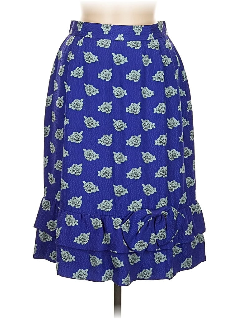 Pre-owned Unbranded Silk Skirt In Blue