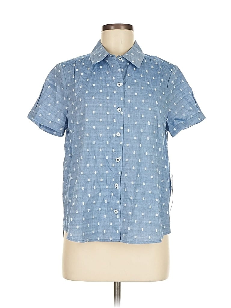 Pale Sky Short Sleeve Button Down Shirt In Multi