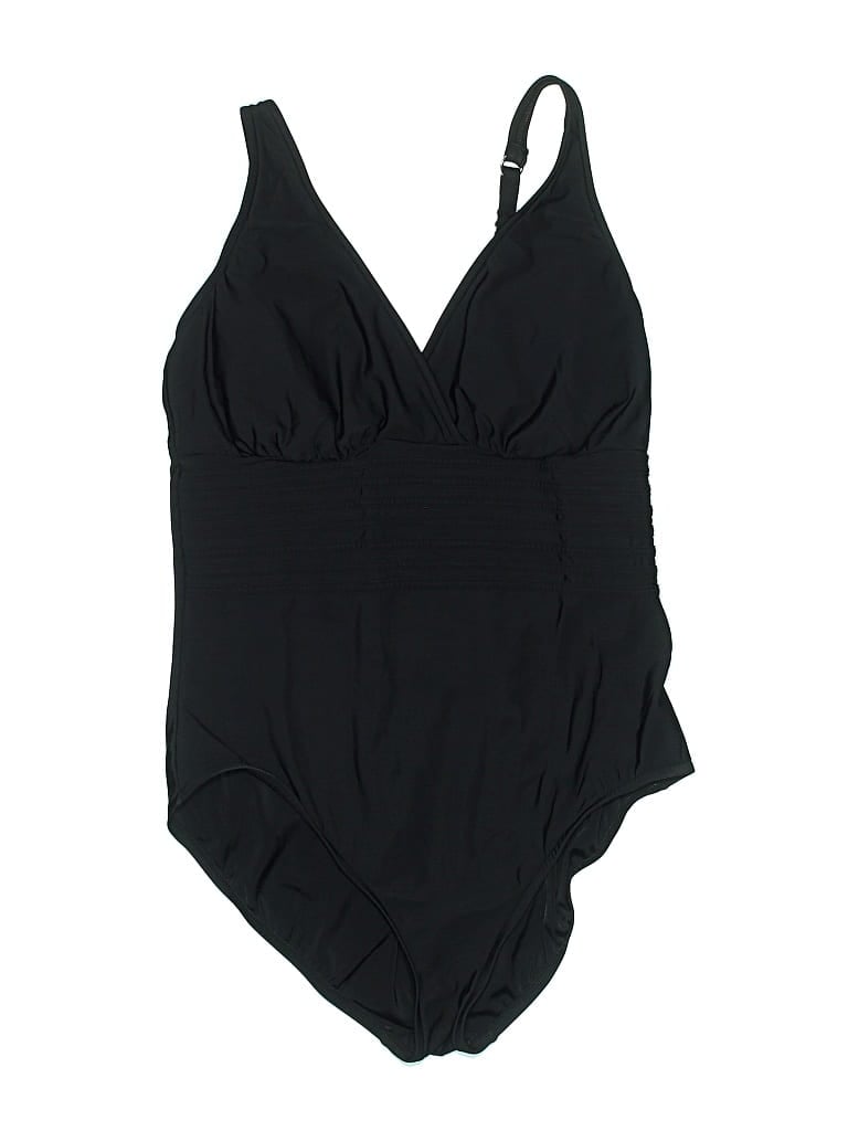 Pre-owned Aqua Green One Piece Swimsuit In Black