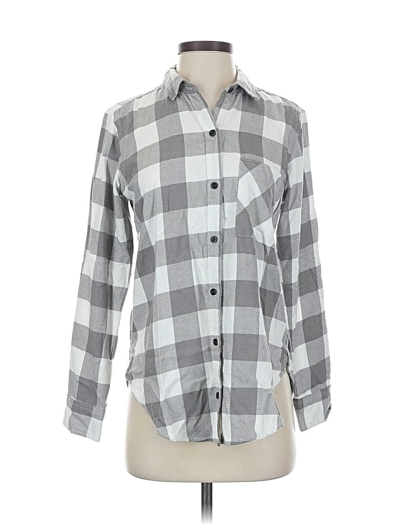 Pre-owned Abercrombie & Fitch Long Sleeve Button Down Shirt In Gray