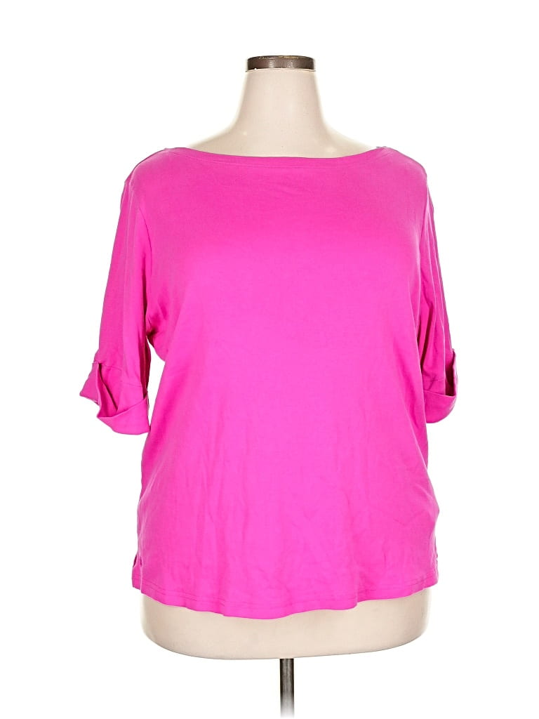 Click to view more detailed imagery on our partner's website Pre-owned Polo Ralph Lauren 3/4 Sleeve T-shirt In Pink