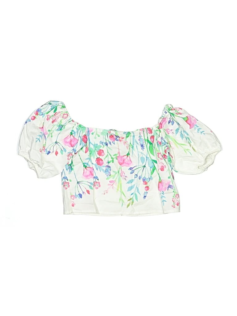 Pre-owned Assorted Brands Kids' Short Sleeve Blouse In White