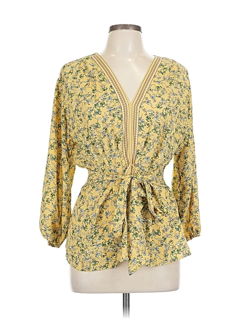 Pre-owned Max Studio 3/4 Sleeve Blouse In Yellow