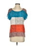 Splendid 100% Rayon Color Block Silver Blue Short Sleeve Top Size XS - photo 1