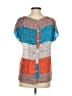Splendid 100% Rayon Color Block Silver Blue Short Sleeve Top Size XS - photo 2
