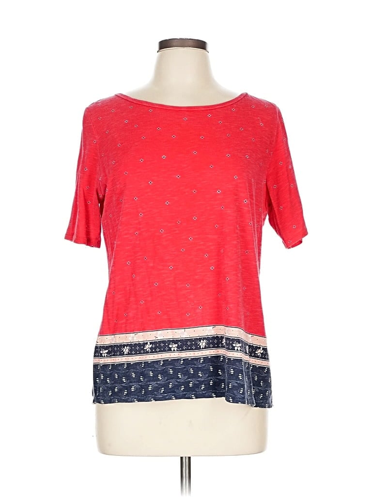 Pre-owned Ann Taylor Loft Short Sleeve T-shirt In Red
