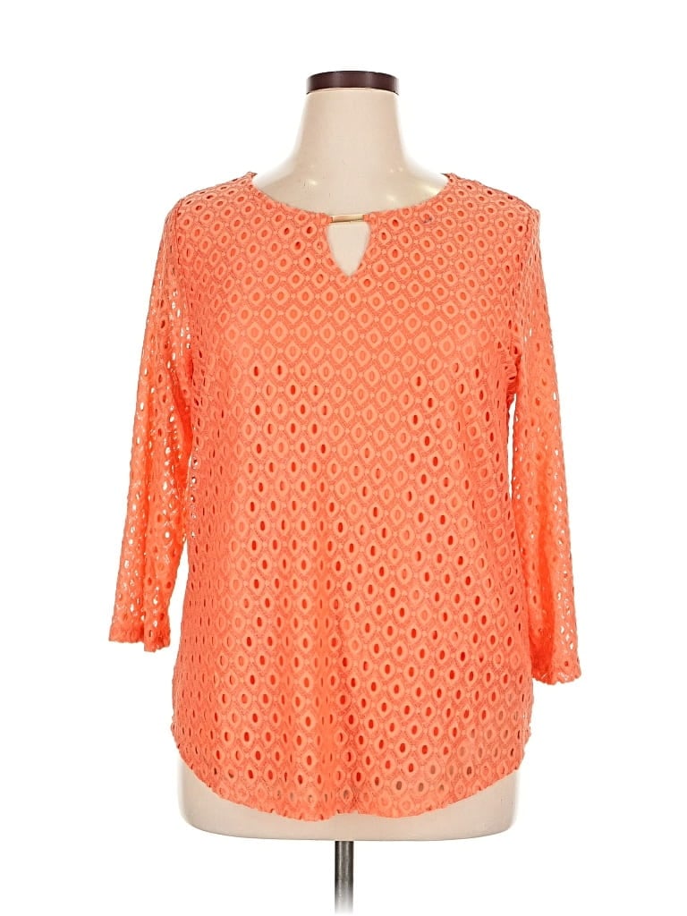 Pre-owned Ruby Rd. 3/4 Sleeve Blouse In Orange