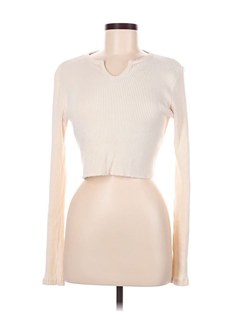 Pre-owned Brandy Melville Cardigan Sweater In White