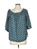Octavia 100% Polyester Teal 3/4 Sleeve Blouse Size L - photo 1