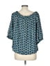 Octavia 100% Polyester Teal 3/4 Sleeve Blouse Size L - photo 2