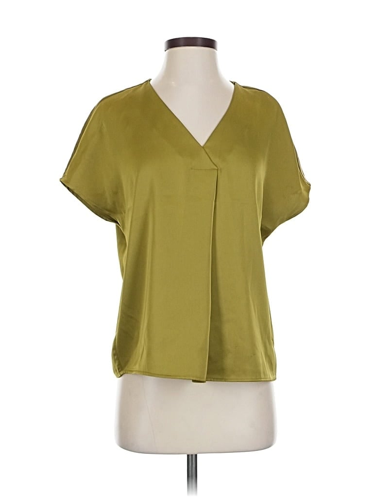 Pre-owned Cupcakes And Cashmere Short Sleeve Blouse In Green