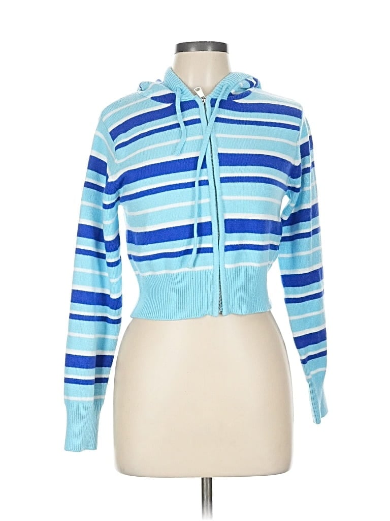 Pre-owned Fashion Nova Zip Up Hoodie In Blue